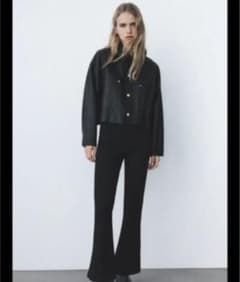 ZARA フェイクレザーシャツジャケットのサムネイル