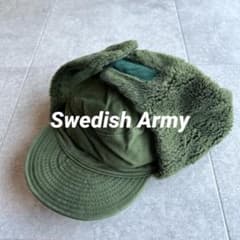 スウェーデン軍 ウィンター フライヤーズキャップ フライトキャップ 帽子 カーキ