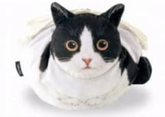 you＋more フェリシモ 猫部 猫のまんまるきんちゃく 白黒 ハチワレ 巾着のサムネイル