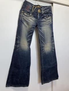 RIOBERA JEANS ブーツカット デニム スカル刺繍のサムネイル