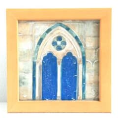 心を癒す教会アート｜教会の扉（ブルー）｜神聖な光を届ける日本画