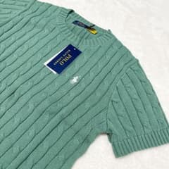 Polo Ralph Lauren ケーブルニット 半袖 ミントグリーン - メルカリ