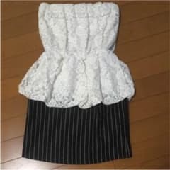 着画あり レース ペプラム ミニワンピのサムネイル