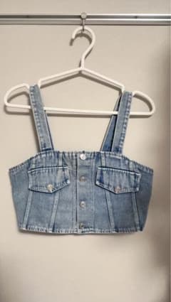 デニムビスチェ ショート丈のサムネイル