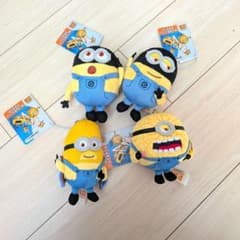 新品4点セット　怪盗グルーのミニオン超変身　ボールチェーンマスコット　ぬいぐるみ