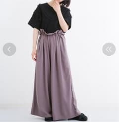【merlot】ワイドガウチョパンツ モカのサムネイル