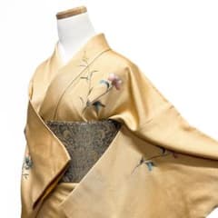 付け下げ 金彩 花模様 リーフ 紋無し 着物 115b d ms - メルカリ