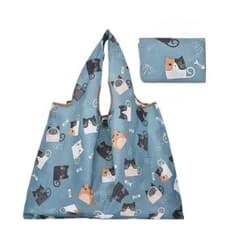 大容量 猫柄 折りたたみ エコバッグ ショッピングバッグのサムネイル