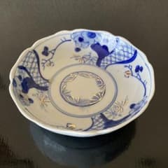 ⑥ 鉢 染付 金彩 骨董 古美術 古陶磁 手描き 伊万里 古伊万里 レトロ