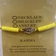 【新品】KARMA イエロービーズ ハムサ＆イーブルアイ ブレスレットのサムネイル