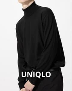 ♠️ UNIQLO ユニクロ　メリノタートルネックセーター　薄手ニット　ブラック