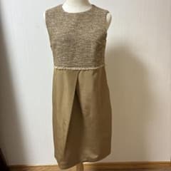 ノースリーブ膝丈ワンピース ブラウン系のサムネイル