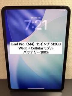 iPad Pro(M4) 11インチ512GB WiFiモデル＋Cellularのサムネイル