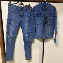 寅壱デニム上下作業服のサムネイル