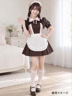 メイド服 コスプレ衣装 ブラウン×ピンクのサムネイル