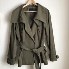美品（試着のみ）ZARA コットンベルト付きトレンチコート　ダークカーキのサムネイル