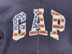 GAP アメリカ国旗フーディージップパーカー Sサイズ y2k 00s 希少短丈