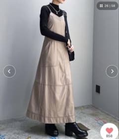 【PAGEBOY】レザーライク　キャミワンピース　Ａライン　ワンピースのサムネイル