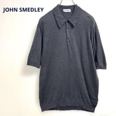 JOHN SMEDLEY グレー無地 半袖ポロシャツ 英国製 日本人メンズL相当