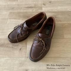 雰囲気◎ 90's Polo Ralph Lauren レザー デッキシューズ - メルカリ