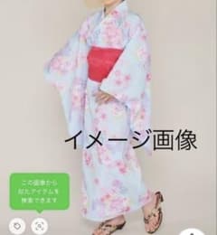 motherways 花柄浴衣 赤い帯付きのサムネイル