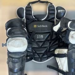 ZETT 野球 キャッチャー防具セット ソフトバンクロゴ　ロトムさん専用のサムネイル