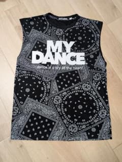 MY DANCE ノースリーブ トップス ペイズリー柄 ブラック Mのサムネイル