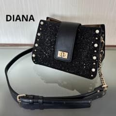 DIANA ダイアナ グリッター ショルダーバッグ ブラック キラキラ 黒