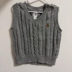 baby GAP ケーブルニット ベスト グレー 6-12ヶ月のサムネイル