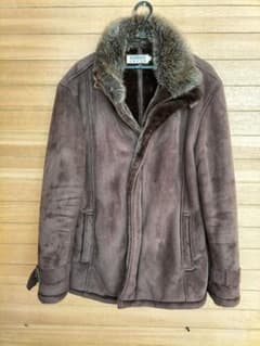 ブラウン スエード ジャケット ファー襟付き - メルカリ