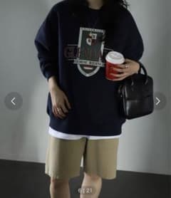 FREAK'S STORE クラックエンブレムロゴスウェット　ネイビーのサムネイル