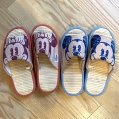 신품 미사용 Disney 미키 미니 룸 슈즈 2 다리 세트