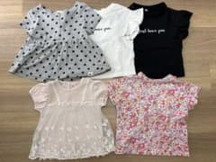 女の子用 半袖Tシャツ 5枚セット まとめ売りのサムネイル