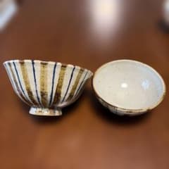 和食器 飯碗 2個セット 十草模様 ハンドメイド 夫婦茶碗　直径14cm11cmのサムネイル