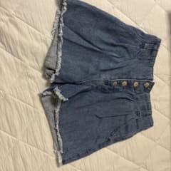 デニム ショートパンツ フリンジ ボタンフライのサムネイル