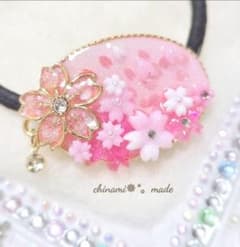 レジンヘアゴム 桜ピンク - メルカリ