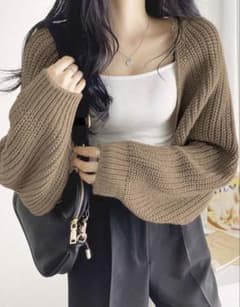 【未使用】DAZY オープンフロント ロングカーディガン 長袖クロップトップのサムネイル