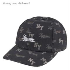 Supreme Monogram 6-Panel キャップ ブラック - メルカリ