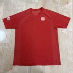 UNIQLO ドライEX VネックTシャツ レッド　Ｌサイズのサムネイル