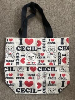 セシルマクビー　I LOVE CECIL テディベアトートバッグのサムネイル