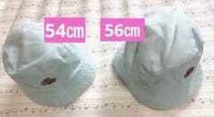 女の子ペア　水色バケットハット 2個セット　54㎝、56㎝