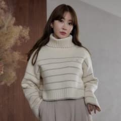 Striped Turtleneck Knit Pulloverのサムネイル
