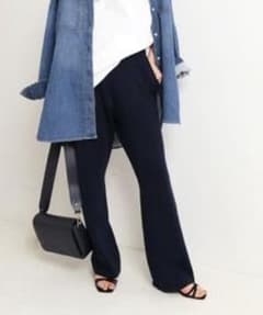 SLOBE IENA コットンスムースニットパンツ ネイビー 40のサムネイル