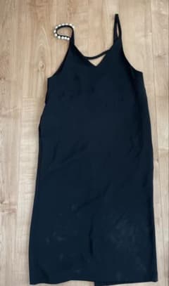 【完売品】La boutique BonBon ビッグパールキャミワンピース黒
