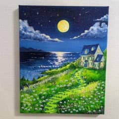夜空の輝き】アクリル画 F3 風景画 絵画 原画 海の絵 | Buyee 通販購入