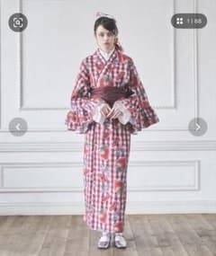 新品未使用】Lovilyn セパレート浴衣 3点セット レッド - メルカリ