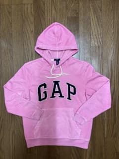 GAP アーチロゴ スウェット パーカー 裏起毛 ピンク 後染め XXSのサムネイル