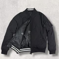 ナノユニバース×西川ダウン リバーシブル MA-1 ブルゾン 黒 M