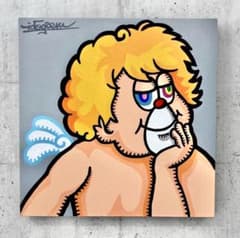 原画 だるま ポップアート キャラクター　絵画　アクリル画　現代アート 原画 天使 ポップアート キャラクター 絵画 アクリル画 現代アート