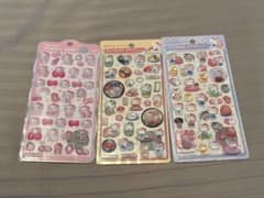 新作　キティ　サンリオ　ボンボンドロップシール ちゅるきら　和柄　3点セットのサムネイル